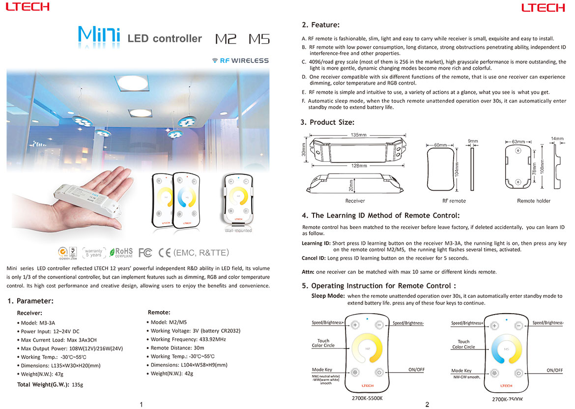 Controller LTECH M5-3A Mini Series